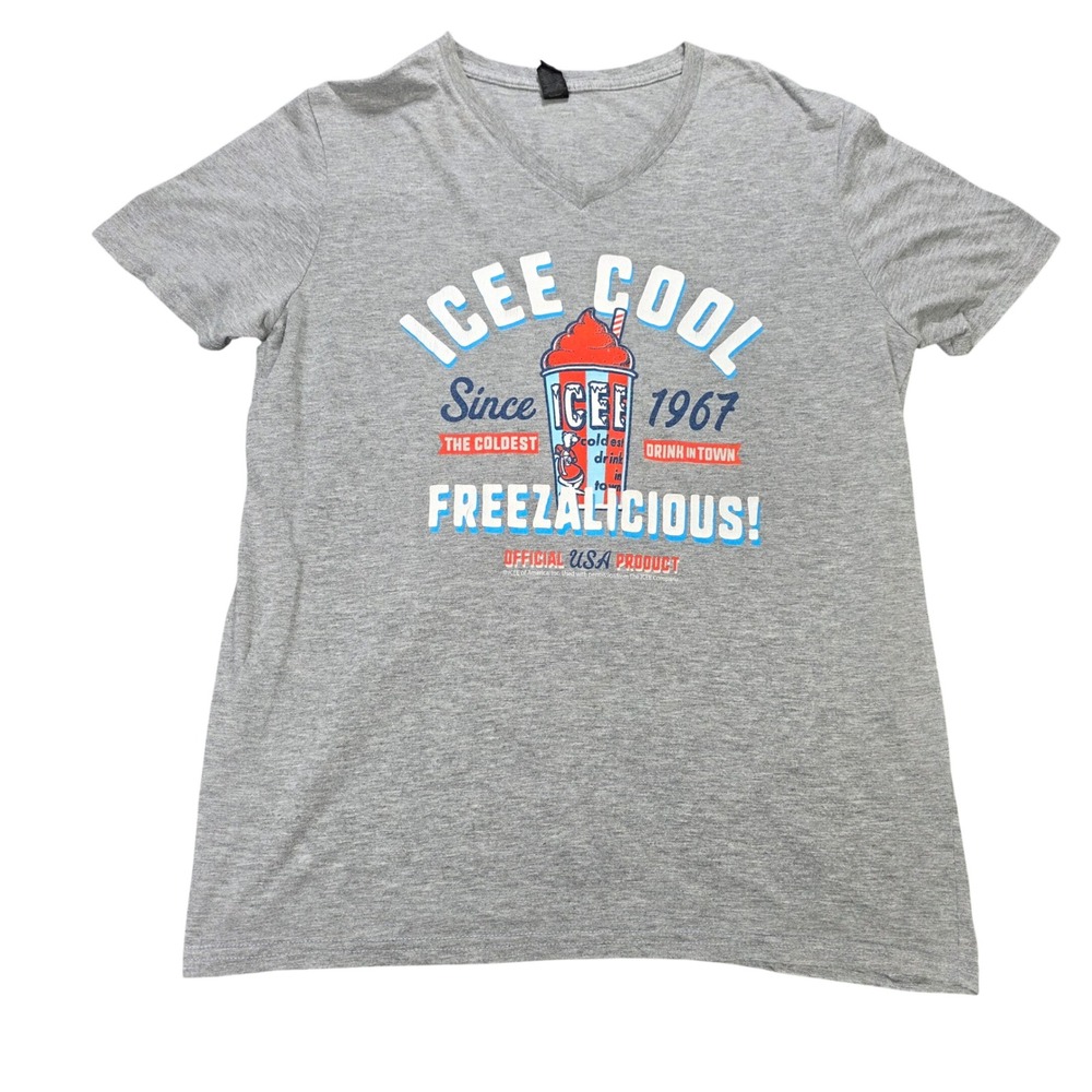 Anvil‎ ICEE Cool Since 1967 V-Neck T-Shirt  Men's Size M Gray Tri-Blend Graphic